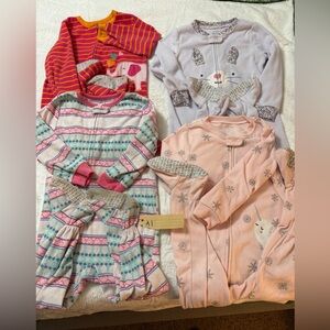 4 pack lot of 3t carters fleece footed pajamas